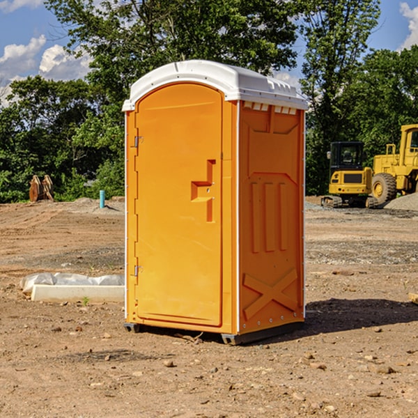 how often are the portable restrooms cleaned and serviced during a rental period in Atwood California